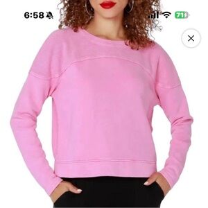 48. Bobi $98 Reverse Yoke
Cozy Barbie Pink Pullover Sweater NWT Size Large